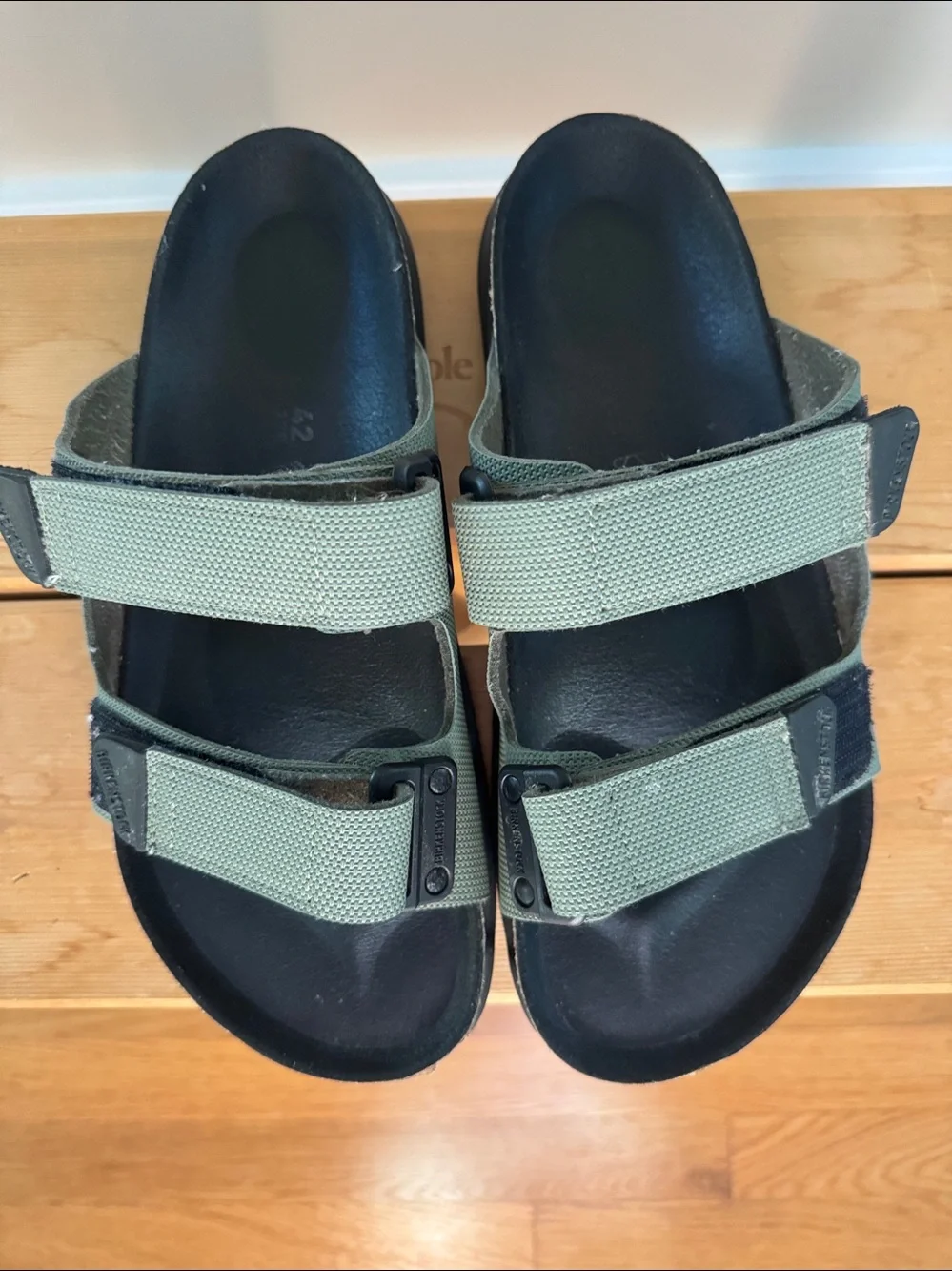 Birkenstock Olive Green Two-Strap Mens Sandals